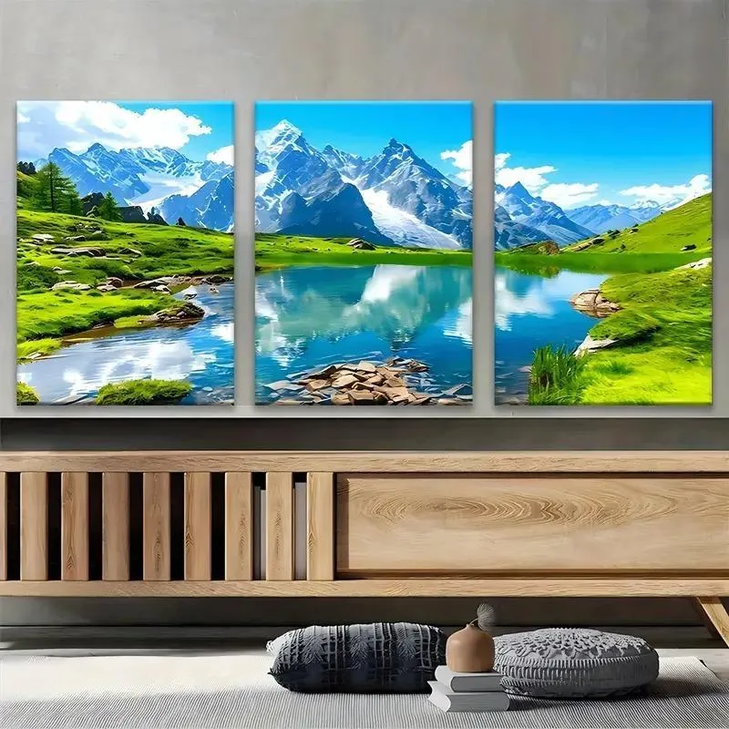 3D Mountain Landscape Wall Art Set for Home Decor