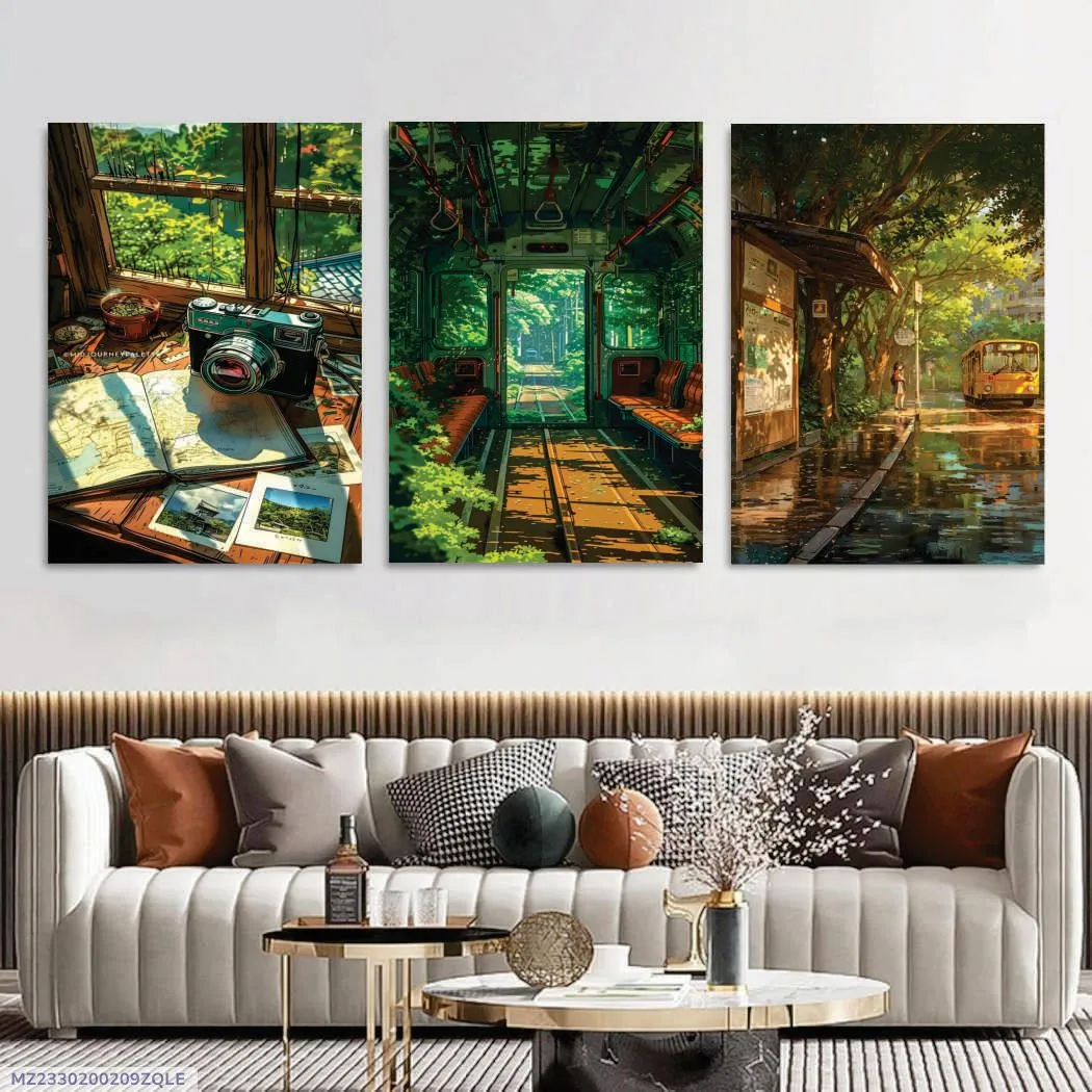3 Piece Wooden Wall Art Set Multicolor 8x11 Inch